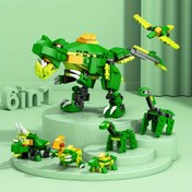 Resim 6’sı 1 Arada Dinozor Montajlı veya 6 Küçük Oyuncak, Mini Dinozor Model Yapışkan Blok Oyuncakları, Minyatür Tyrannosaurus Rex Hayvan Oyuncağı, Doğum Günü Hediyeleri, Noel Hediyeleri 