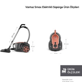 Resim Karaca Vantuz Smax Geniş Toz Hazneli Elektrikli Süpürge Copper 2.8 L 