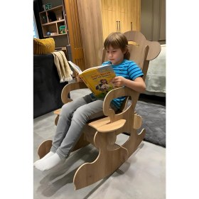 Resim Peri Store Arion |%100 Mdf | Sallanabilir ve Dayanıklı Çocuk Sandalyesi | Ahşap Renk 