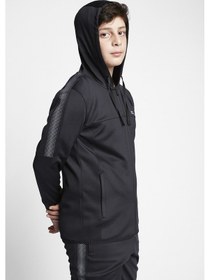 Resim Lescon Siyah Çocuk Fermuarlı Kapüşonlu Sweatshirt 23b-3109 