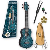 Resim Ortega K2SS Keiki Sopranino Ukulele Set (Blue Kaleidoscope) 