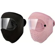 Resim Willowhaven Siyah Pembe 2 Adet Kışlık Sıcak Yüz Maskesi Ayarlanabilir Çıkarılabilir Buzlanma Önleyici Lens Siyah+pembe 