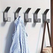 Resim 1 set, 5 yüksek ve düşük kancalar, seçilmiş yüksek kaliteli ABS malzeme, kalınlaştırılmış malzeme, dayanıklı ve yaşlanmayan, güçlü taşıma kapasitesi, altın dik açılı tasarım, stabil taşıma, çivi ve delik gerektirmez, kolay kurulum, mutfak, oturma odası, restoran, banyo, okul yurdu ve diğer sahneler için uygun 