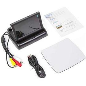 Resim Araç Geri Görüş Monitörü 4.3'' Hd Tft Lcd Katlanabilir Ekran Gece Görüş Destekli Av Girişli Park Kamerası Monitörü 12v Uyumlu 