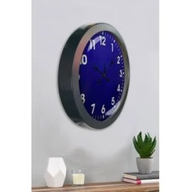 Resim Bahat Salon Ofis Duvar Saati Gri Metal Çerçeve 36 cm 