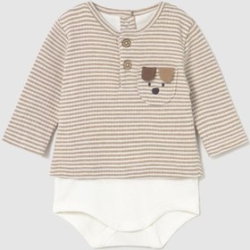 Resim MAYORAL Newborn Erkek Bebek Cıtçıtlı Sweatshirt Krem 