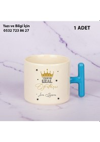 Resim Yılın Öğretmeni Temalı Baskılı T Kupa Bardak Öğretmene Hediyelik Şık Tasarımıyla İsim Yazılır Mavi 