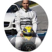 Resim Lewis Hamilton (Mercedes / Formula 1) Bilek Destekli Mousepad Model - 1 Oval 