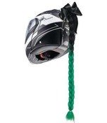 Resim Sarissa Tex Kalın Örgü At Kuyruğu Saç Motosiklet Kask Süsü 5 Siyah - Yeşil 