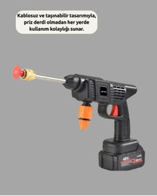 Resim Clevora Çok Fonksiyonlu Şarjlı Basınçlı Yıkama Tabancası Ev Araç Bahçe 