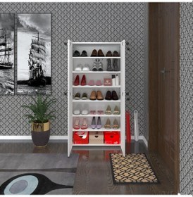 Resim Kenzlife Ayakkabılık Ayakkabı Dolabı Kilitli Be Real Byz 140 70 32 Kapaklı Arkalıklı Ofis Dolabı İki Bölme 