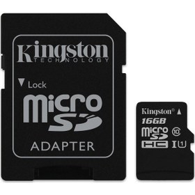 Resim Kingston SDCS/16GB 16 GB MicroSDHC Class 10 UHS-I Hafıza Kartı + Adaptör 