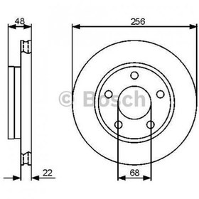 Resim Bosch Fren Diski Arka 256mm Audı A4 [8db5] 10.1997 10.2001 Vw Passat [3b3b6] 10.2000 05.2005 