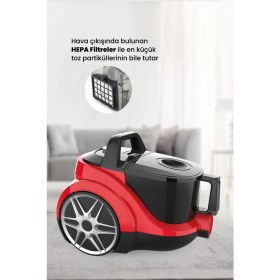 Resim Goldmaster Arena Sessiz 2.5 Litre Kapasiteli Hız ve Emiş Güç Ayarlı Filtreli Toz Torbasız Elektrikli Süpürge 