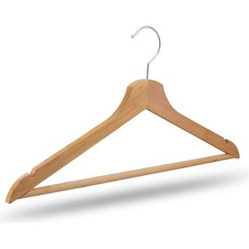 Resim Nyn Ahşap Barlı Elbise Askısı Naturel Renk 6 Adet 