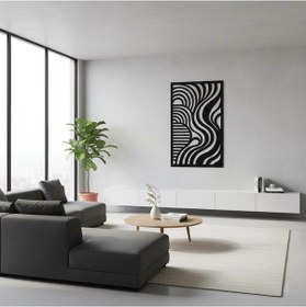 Resim Dikey Dalgalı Metal Duvar Tablosu Salon Dekorasyonu 