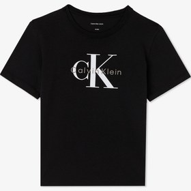 Resim Calvin Klein Monogram Çocuk Siyah T-Shirt 