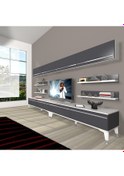 Resim Decoraktiv Eko 360y Mdf Silver Tv Ünitesi Tv Sehpası Beyaz - Siyah 