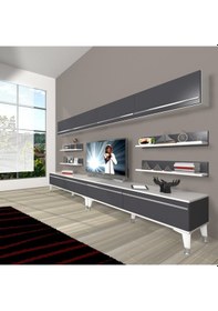 Resim Decoraktiv Eko 360y Mdf Silver Tv Ünitesi Tv Sehpası Beyaz - Siyah 