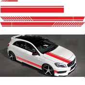 Resim Sones D-936 Şerit Desenli Araba Modifiyeli Dekoratif Etiket Kırmızı 