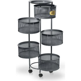 Resim Merisa Salda 5 Bölmeli Tekerlekli Sebzelik 