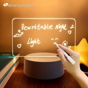 Resim USB Güçlü LED Mesaj Panosu Gece Lambası - Kalemli, Modern Akrilik Yüzey, Yıldız ve Kalp Tasarımı, Sıcak Beyaz Işık, Yatak Odası Dekoru, Kız Arkadaşa, Eşe Hediye, Yıl Dönümü, Atmosfer Aydınlatma, Pürüzsüz Yazım Yüzeyi 