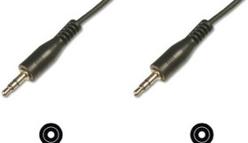 Resim AK-510100-025-S Stereo Ses Kablosu, 3.5 mm erkek - 3,5 mm erkek, 2.50 metre, CCS, 2x0.10/10 zırhlı, siyah renk 