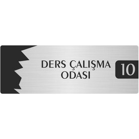 Resim Özarslan Dizayn Metal Departman Kapı İsimliği, Yönlendirme levhası Ders Çalışma Odası (10) 7X20 Cm Gümüş Renk 