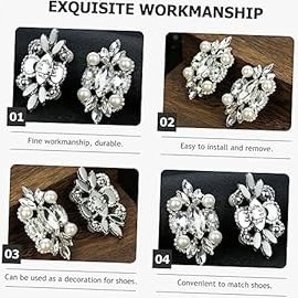 Resim SHERCHPRY Şık Düğün Ayakkabı Klipsleri Yapay Elmaslar Kadın Elbise Ayakkabıları Takılar Pompalar İçin Moda Ayakkabı Takıları 