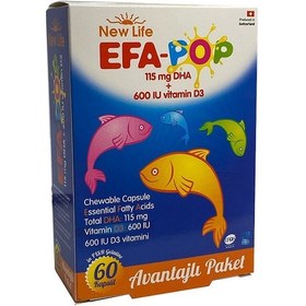 Resim New Life Efa Pop Omega 3 60 Kapsül Balık Yağı 