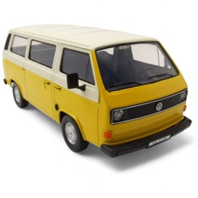 Resim Peda Toy Çek Bırak Metal Model Klasik Oyuncak Minibüs Volkswagen T3 Sarı 1.24 