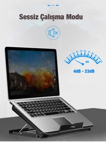 Resim Mc Q100 Ayarlanabilir Yükseklik Laptop Soğutucu Stand Siyah 