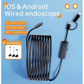 Resim Endoskop Yılan Video Kamera Ios ve Android Uyumlu Led’li 10 Metre 8 mm Sert Kablo 2mp - Lisinya 