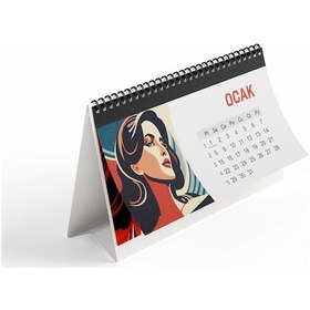 Resim Kadın Temalı Poster Masaüstü Takvimi-2218 