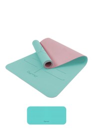 Resim Gymo Hizalamalı 6mm TPE Yoga Matı Pilates Minderi Diz Dirsek Koruyucu Matlı Set Nane Yeşili 