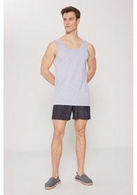 Resim AC&Co / Altınyıldız Classics Erkek Grı Melanj Standart Fit Normal Kesim %100 Pamuk 2'li Atlet Paketi 