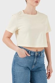 Resim Guess Selene% 100 Pamuk Boxy Fit Logolu Yuvarlak Yaka T Shirt V6GI17K2984 Bayan T SHİRT V6GI17 K2984 G2N1 