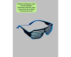 Resim İntora LED Işıklı Parti Gözlüğü Renkli Eğlence Aksesuarı 