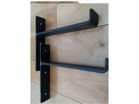 Resim Yggdrasil Home Decor Dekoratif Doğal Ahşap Tek'li L Demir Ayaklı Raf 