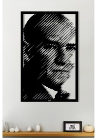 Resim Atatürk Portresi Modern Metal Tablo - Ev Ofis Dekorasyon - Ofis Aksesuarları - Metal Duvar Dekorasyonu 