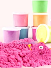 Resim Kinetik Kum Kovalı Kaliteli Kinetik Oyun Kumu 400 Gr 1 Kutu 3 Adet Kum Kalıbı Hediye 