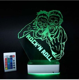 Resim Kişiye Özel Rock Zombi 3D Led Lamba 
