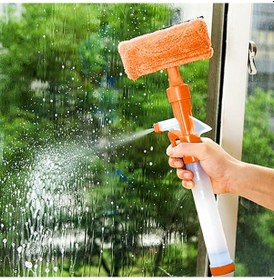 Resim Sones Çok İşlevli Çift Taraflı Temizleme Kazıyıcı Ev Aleti Sprey Su Fırçası Cam Kazıma Aleti Temizleyici Turuncu 