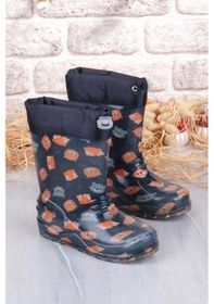 Resim Fort 7061 Yogi Figürlü İçi Peluşlu Su Geçirmez Erkek Çocuk Kar Yağmur Çizmesi Lacivert 