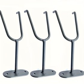 Resim 3 Adet Ağır Hizmet Tipi Metal Duvara Monte Yerçekimi Beslemeli Tabanca Kancaları - Güvende Saklama ve Kolay Erişim için Koyu Gri Demir Püskürtme Tabancası Tutucuları, Silah Aksesuarları 