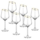 Resim Gina Şarap Kadehi Gold 6lı Set The Mia