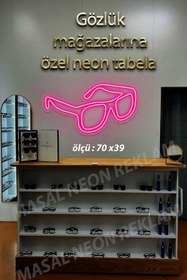 Resim Masal Gözlük figürü neon led tabela gözlük mağazaları için tablo 