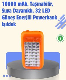 Resim Gold Silver Gs-875 Güneş Enerjili Powerbank Ve 32 Led Işıldak Çok Renkli 