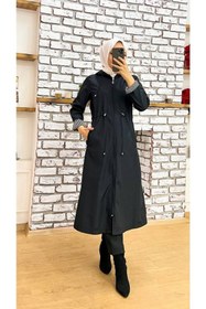 Resim Vibeys Collection Içi Çizgili Ve Kendinden Astarlı Su Geçirmez Kadın Trençkot 