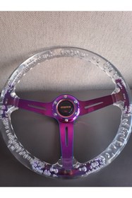 Resim OTODONATIM Şeffaf Direksiyon Momo 35 CM Kabarcıklı Direksiyon Beyaz A Plus Kalite Ürün 